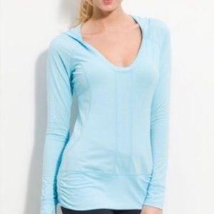 Light Blue Athletic Hooded Long Sleeve